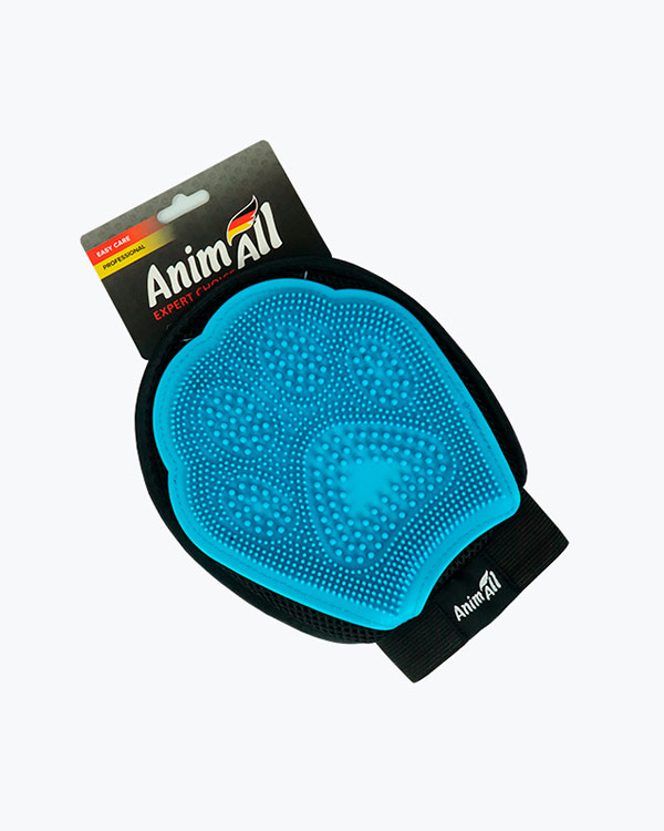 Перчатка-масажер AnimAll для розчісування, синя