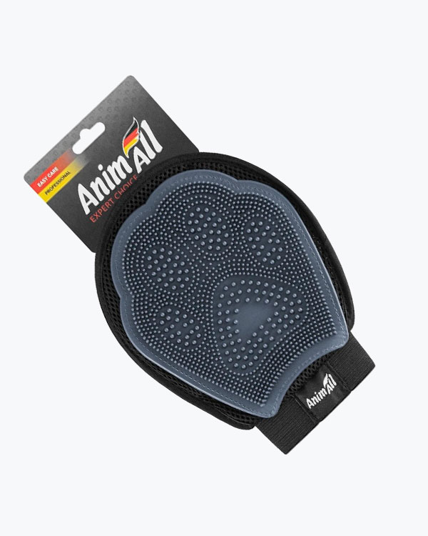 Перчатка-масажер AnimAll для розчісування, сіра