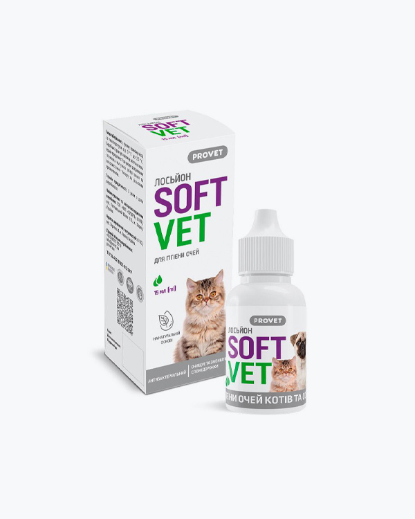 Лосьйон Provet SOFTVET для гігієни очей котів і собак, 15 мл