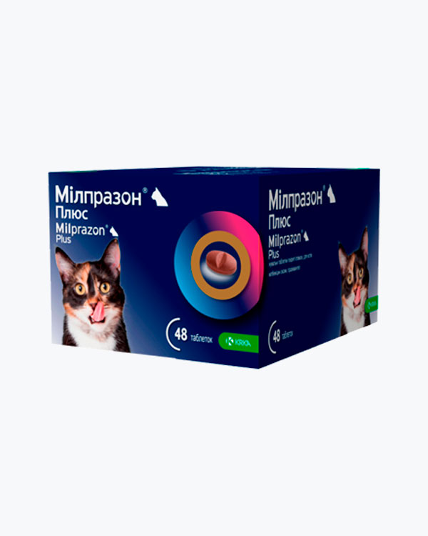 Milprazon Plus (Мілпразон Плюс) таблетки від гельмінтів для кішок вагою понад 2 кг, 16/40 мг (1 шт)