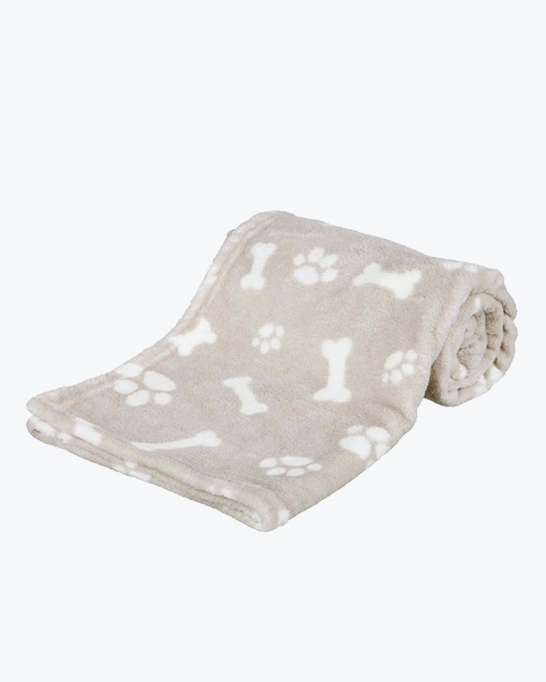 Плед Trixie Kenny для тварин, з лапками/кісточками, бежевий плюш, 100х75 см