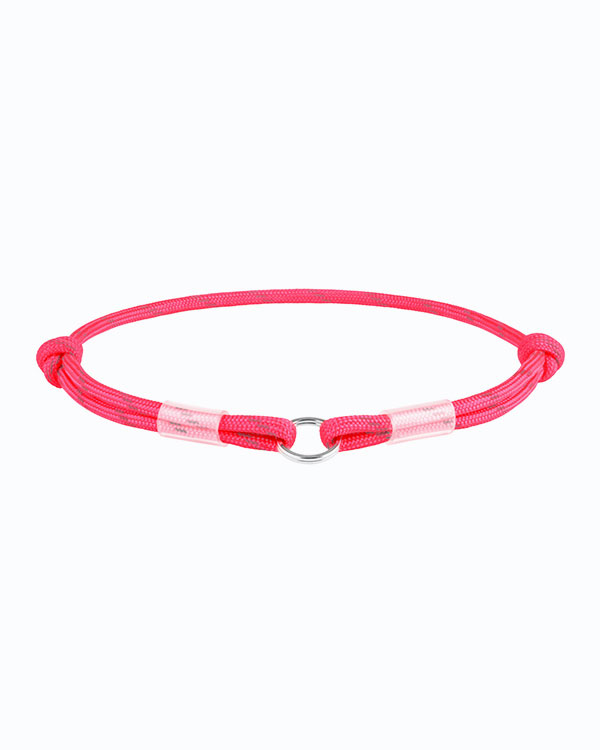 Шнурок для адресника WAUDOG Smart ID з паракорду, світловідбивний, рожевий, S (25-45 см)