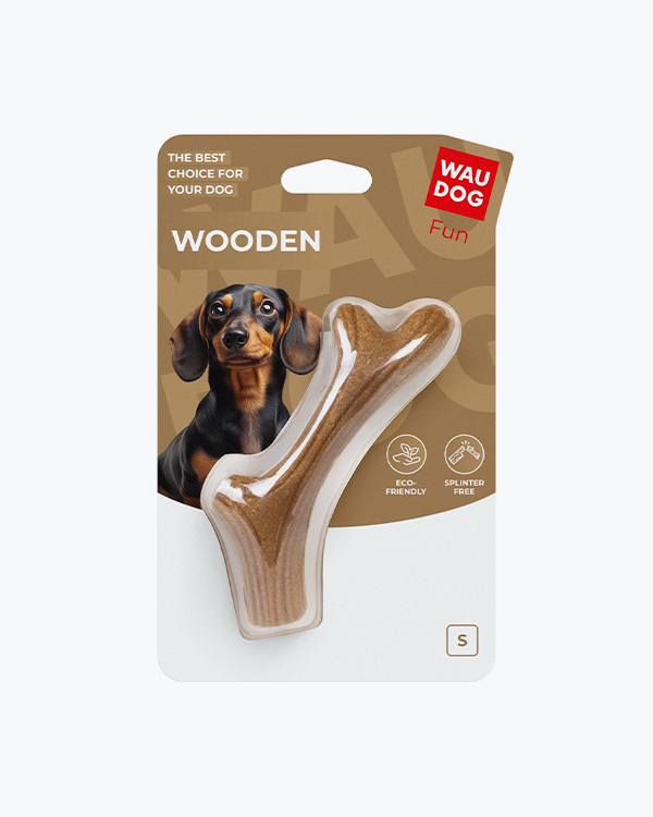 Іграшка для собак WAUDOG Fun Wooden Ріг жувальний, дерево, полімер, розмір S