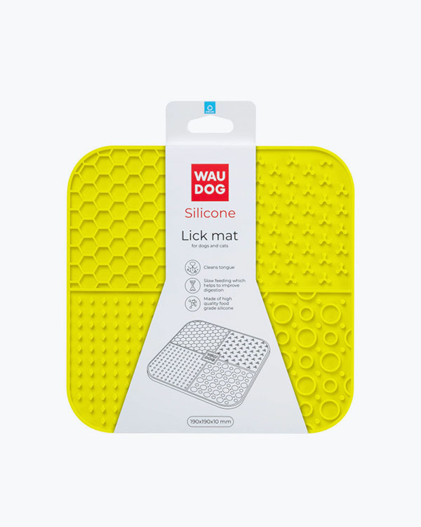Килимок для злизування Waudog Sillicone, 190х190х10 мм, жовтий