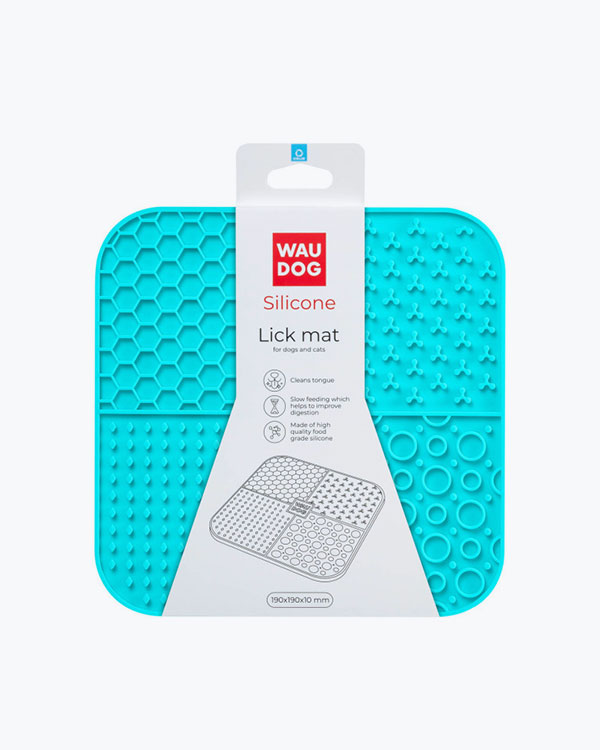 Килимок для злизування Waudog Sillicone, 190х190х10 мм, блакитний