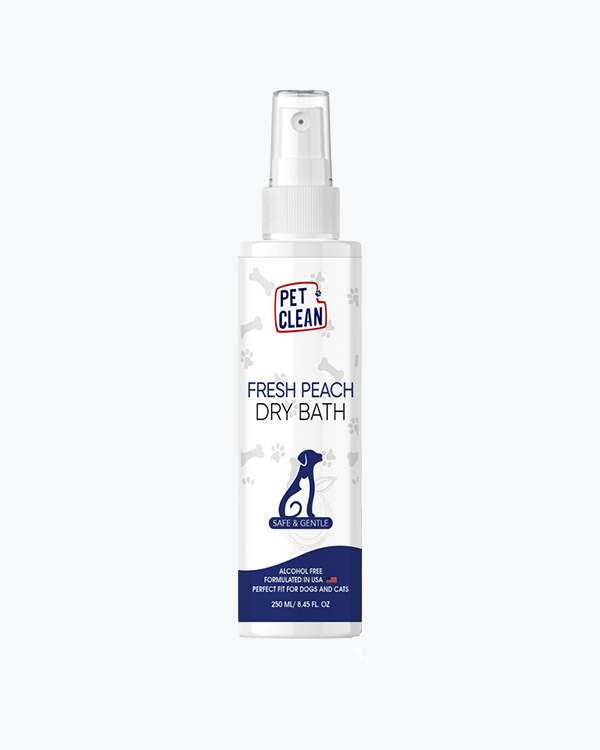Сухий шампунь Pet Clean Dry Bath-Fresh-Peach, для тварин, з ароматом персику, 250 мл