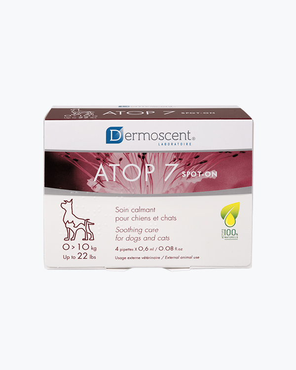Капли Dermoscent ATOP 7 spot-on, при аллергии и атопии у кошек и собак мелких пород, 0-10 кг, 4 х 0.6 мл