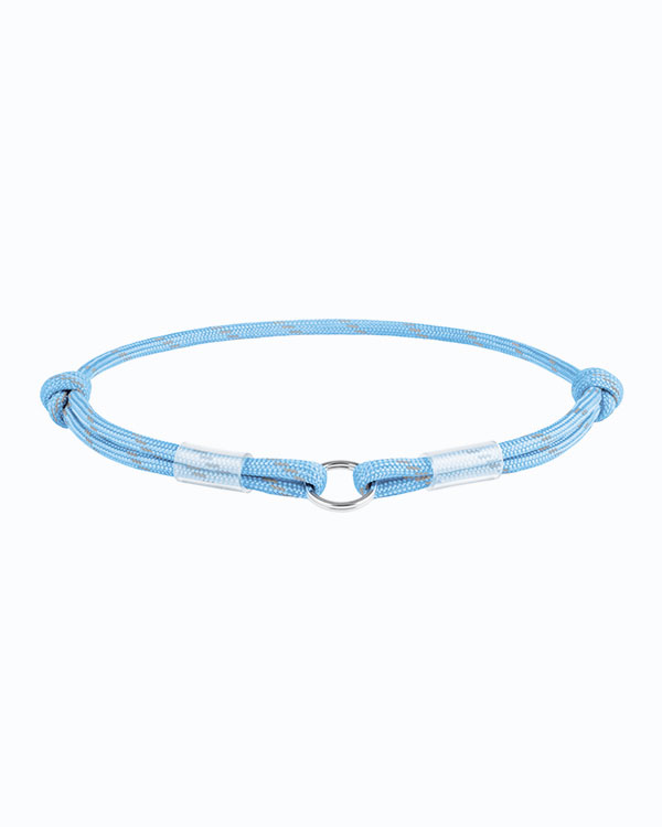 Шнурок для адресника WAUDOG Smart ID з паракорду, світловідбивний, блакитний, M (42-76 см)