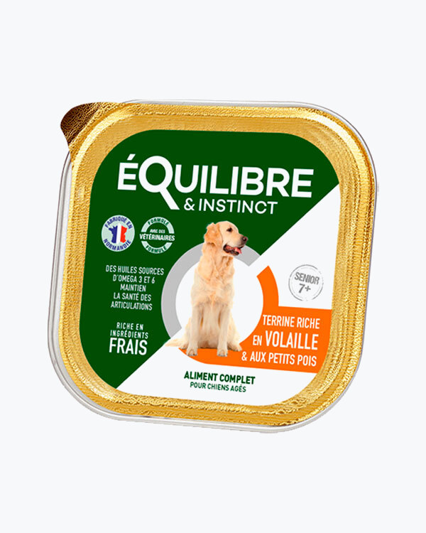 УЦІНКА - Паштет для дорослих собак 7+ eQuilibre&Instinct, курка, зелений горох, 300 г