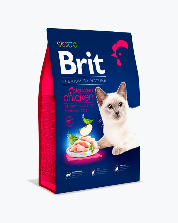 УЦІНКА - Сухий корм Brit Premium Cat by Nature Sterilised для стерилізованих кішок, з куркою, 8 кг