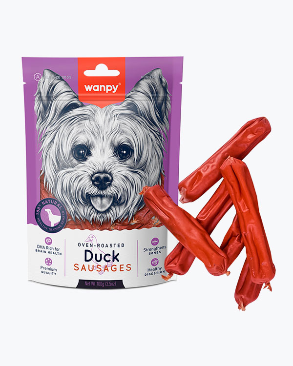 УЦІНКА - Ласощі для собак WANPY сосиски качині, 100г