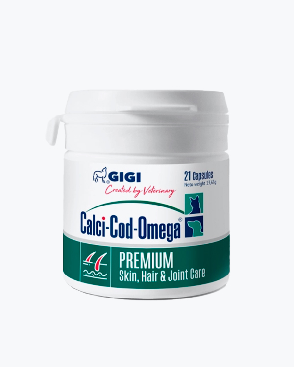 Добавка GiGi Calci-Cod-Omega, для собак та котів, при захворюваннях шкіри та кісток, 21 капс