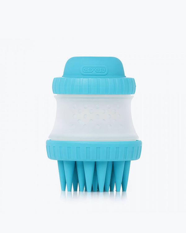 Щітка Dexas Scrubbuster з ємністю для шампуню, блакитна